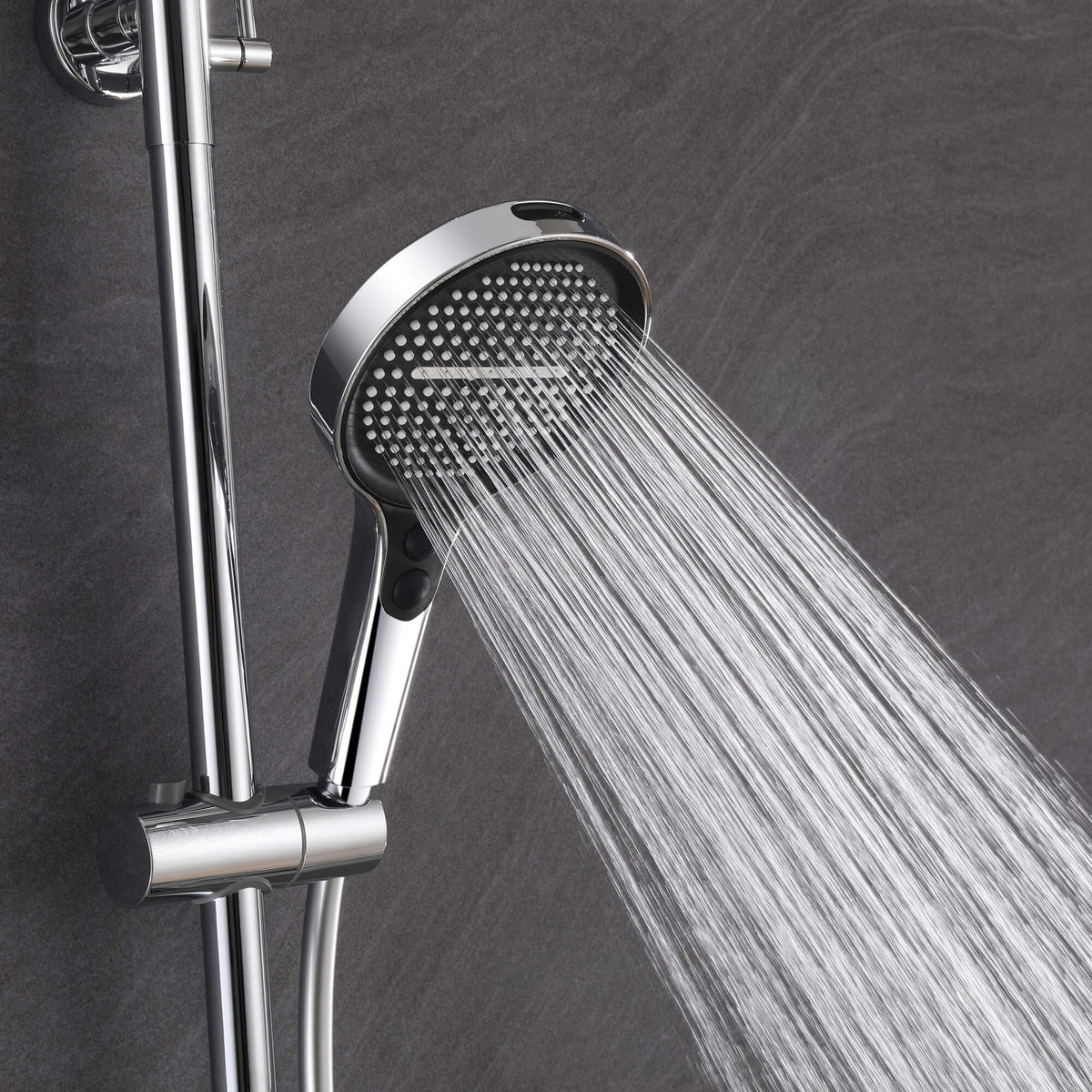 Modern 3-Function Shower System with Rainfall Head, Hand Spray & Waterfall Outlet