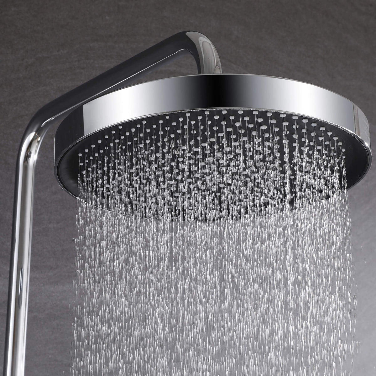 Modern 3-Function Shower System with Rainfall Head, Hand Spray & Waterfall Outlet