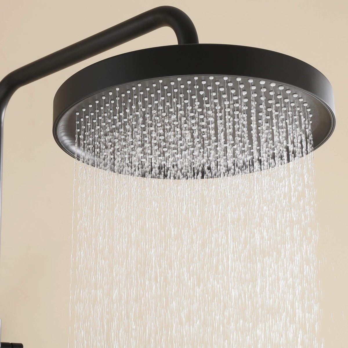 Modern 3-Function Shower System with Rainfall Head, Hand Spray & Waterfall Outlet