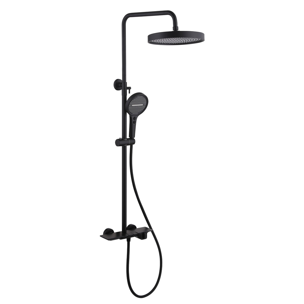 Modern 3-Function Shower System with Rainfall Head, Hand Spray & Waterfall Outlet