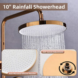 3-Function Exposed Stainless Steel Rain Shower Column with Waterfall Tub Filler