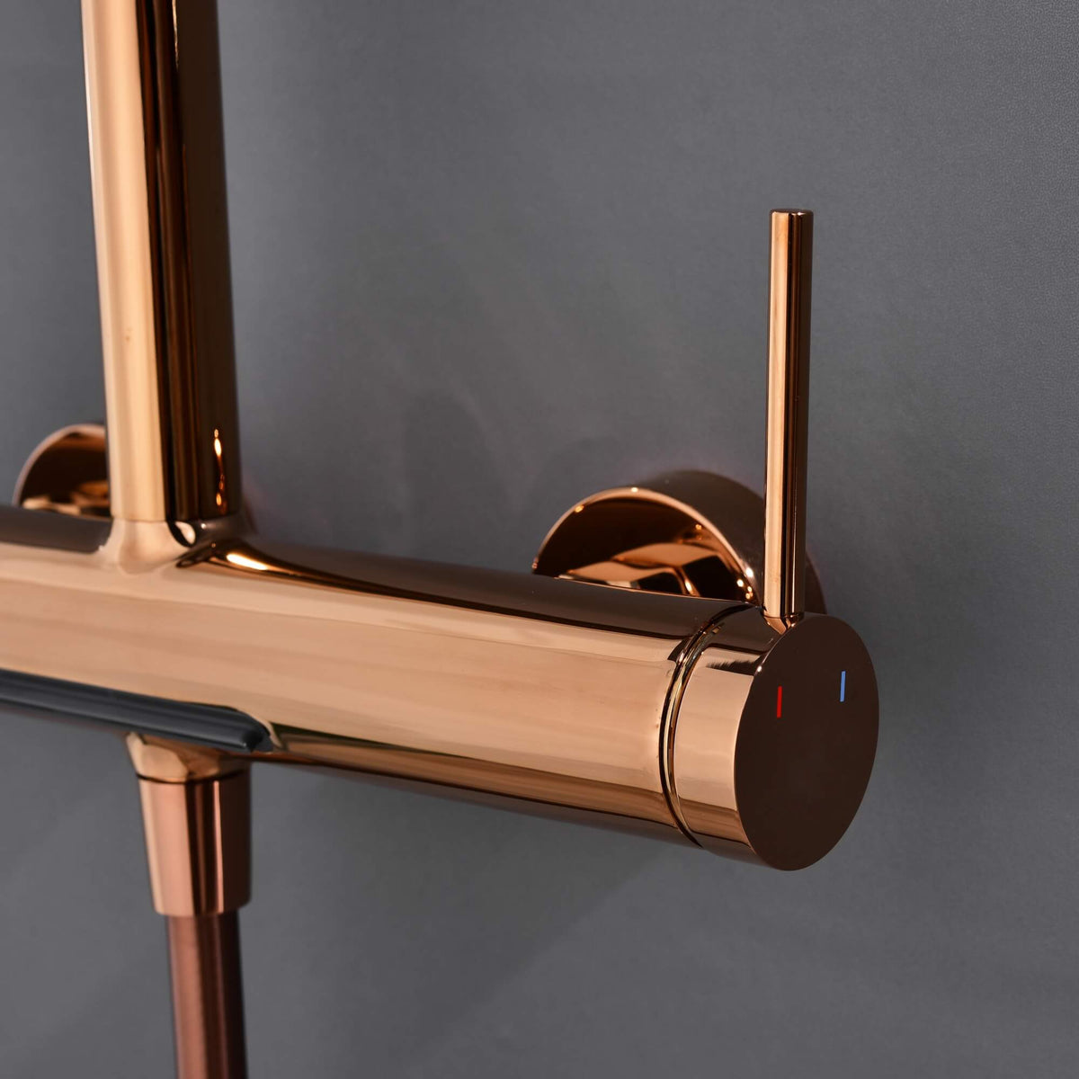 3-Function Exposed Stainless Steel Rain Shower Column with Waterfall Tub Filler