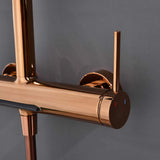 3-Function Exposed Stainless Steel Rain Shower Column with Waterfall Tub Filler