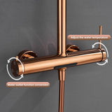 3-Function Exposed Stainless Steel Rain Shower Column with Waterfall Tub Filler