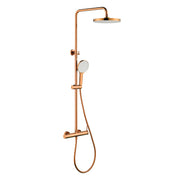 3-Function Exposed Stainless Steel Rain Shower Column with Waterfall Tub Filler