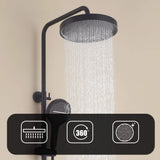 Exposed 3-Function Rain Shower Column with Shelf & Waterfall Tub Filler