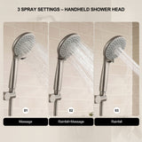 Shower System with 5-Setting Shower Head and 3-Setting Handheld Spray