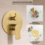 Shower System with 5-Setting Shower Head and 3-Setting Handheld Spray