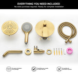 Shower System with 5-Setting Shower Head and 3-Setting Handheld Spray