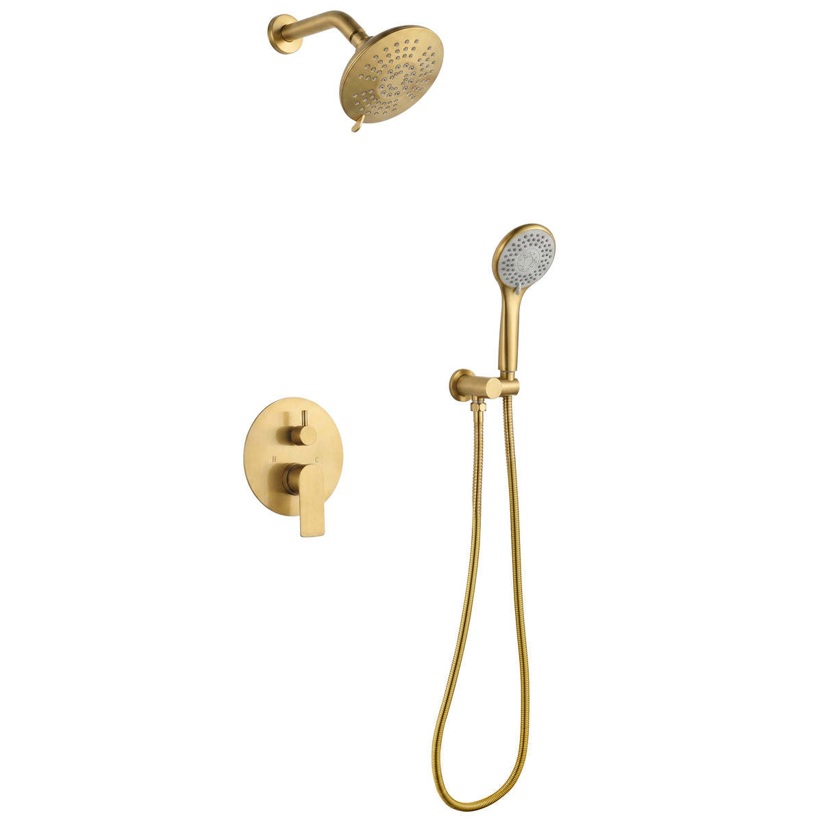Bathroom Shower Faucet Set with 5-Function Rain Shower Head