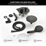 Shower System with 5-Setting Shower Head and 3-Setting Handheld Spray