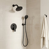 High-Pressure Rainfall Shower System with 5-Function Handheld and Pressure Balance Valve