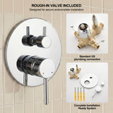 Shower System with 5-Setting Shower Head and 3-Setting Handheld Spray