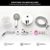 Shower System with 5-Setting Shower Head and 3-Setting Handheld Spray