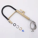 Single handle pull-down kitchen faucet with mounting hardware and supply lines