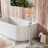 Freestanding bathtub faucet with swivel spout for flexible water direction