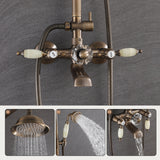 Vintage 3-Function Exposed Tub Shower System with Crystal Diverter