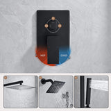 3-Function Rainfall Shower System with Wall Shower & Handheld