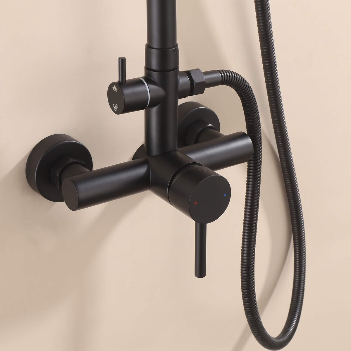 316 Stainless Steel Wall-Mounted Outdoor Shower with Rainfall Shower Head and Handheld Sprayer