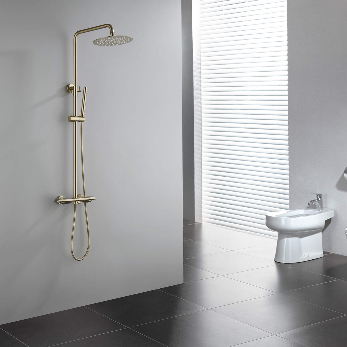 2-Function Exposed Thermostatic Shower System