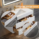 36-Inch Floating Bathroom Vanity with LED Lighting & 2 Drawers
