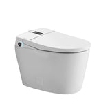 White smart bidet toilet with built-in water tank, auto flush and heated seat