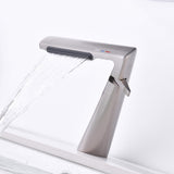 Designer Waterfall Faucet with Angled Body and Side Handle