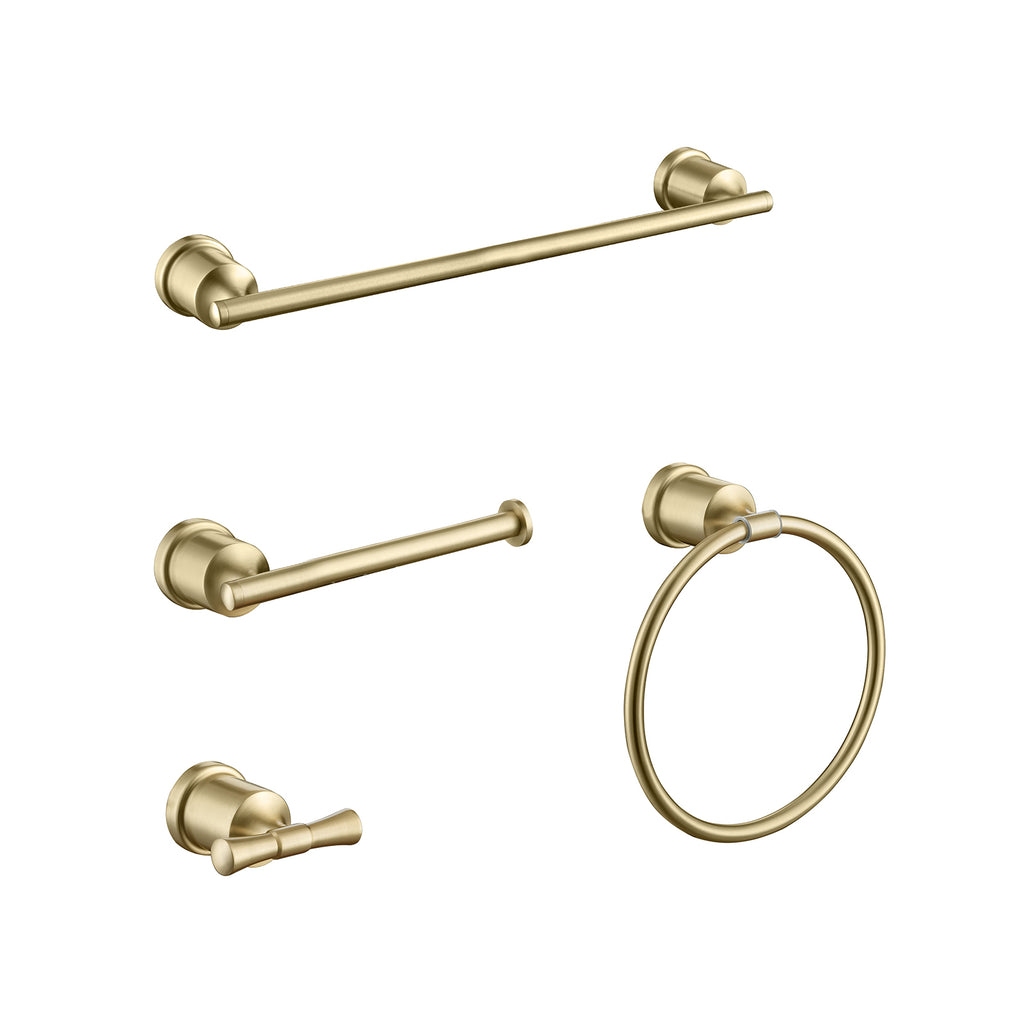 Wall Mounted Gold Bathroom Hardware 4-Piece Set RB0863 Rbrohant®