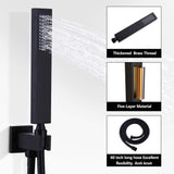 Square Concealed Shower Set Wall Mount 10-inch Top Spray Matte Black RB0820