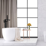 Floor-Mounted Tub Filler with Single Lever Control and Handheld Shower
