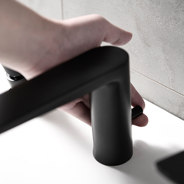 Deck-Mounted Bathtub Faucet with Compact Hand Shower and Single Lever