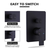 Square Concealed Shower Set Wall Mount 10-inch Top Spray Matte Black RB0820