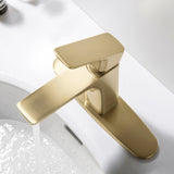 Single Handle Gold Bathroom Faucet with Deck Plate RB0877