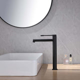 Single Hole Single Handle Bathroom Vessel Sink Faucet with Supply Hose Matte Black AD5908MB