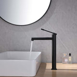 Single Hole Single Handle Bathroom Vessel Sink Faucet with Supply Hose Matte Black AD5908MB