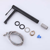 Single Hole Single Handle Bathroom Vessel Sink Faucet with Supply Hose Matte Black AD5908MB