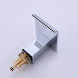 Square Waterfall Spout Bathroom Faucet with Two Knobs