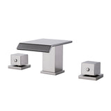 Square Waterfall Spout Bathroom Faucet with Two Knobs
