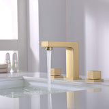 Widespread Bathroom Sink Faucet 3 Hole 2-Handle Gold Vanity Faucet JK0007