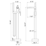 Freestanding Floor Mount Waterfall Spout Bathtub Filler Faucet with Handle Sprayer JK0045
