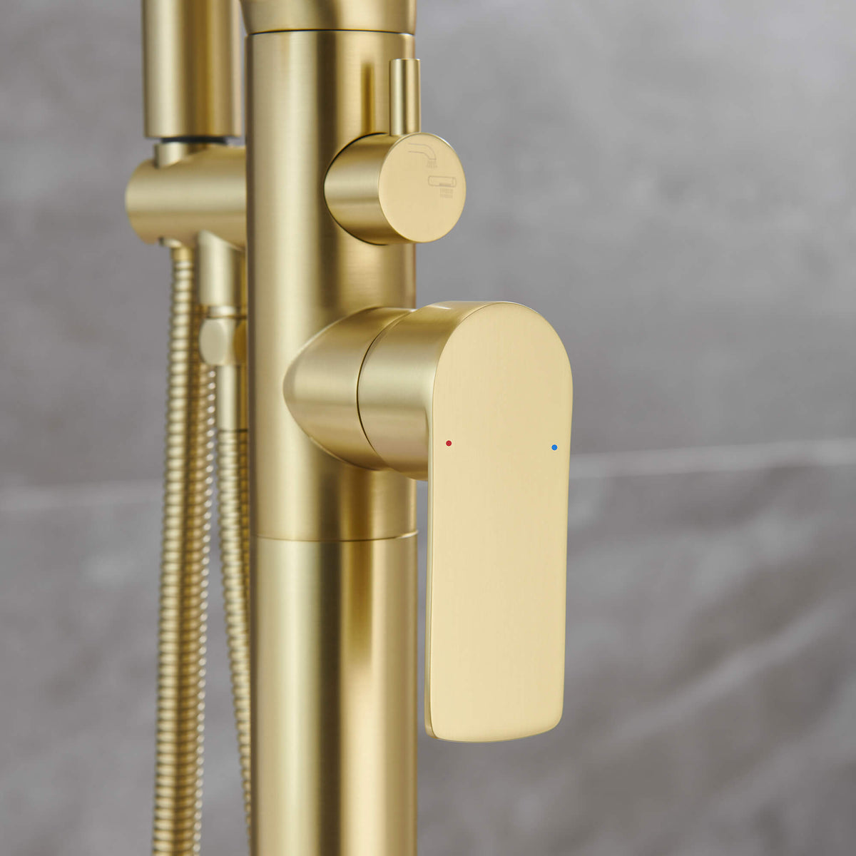 Freestanding Bathtub Faucet with Handheld Shower Floor Mounted Tub Filler Mixer
