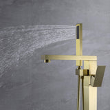 Freestanding Bathtub Faucet with Hand Shower Lead-Free Solid Brass JK0047