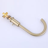 Deck Mount Pull Out Bathroom Tub Faucet Brushed Gold Bathtub Bath Faucet Set JK0051