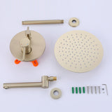 Brushed Gold Brass Shower System Complete Set with Tub Spout JK0053