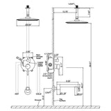 High-Pressure Bathtub Shower Faucet Set With Tub Spout 10 Inch Shower Head JK0054