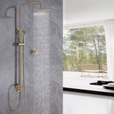 brushed gold shower system opening