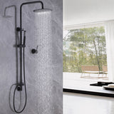 Wall Mount Shower Faucet Set 10" Rainfall Shower Head Kit Matte Black JK0058