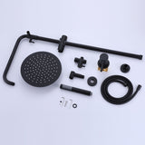 Wall Mount Shower Faucet Set 10" Rainfall Shower Head Kit Matte Black JK0058