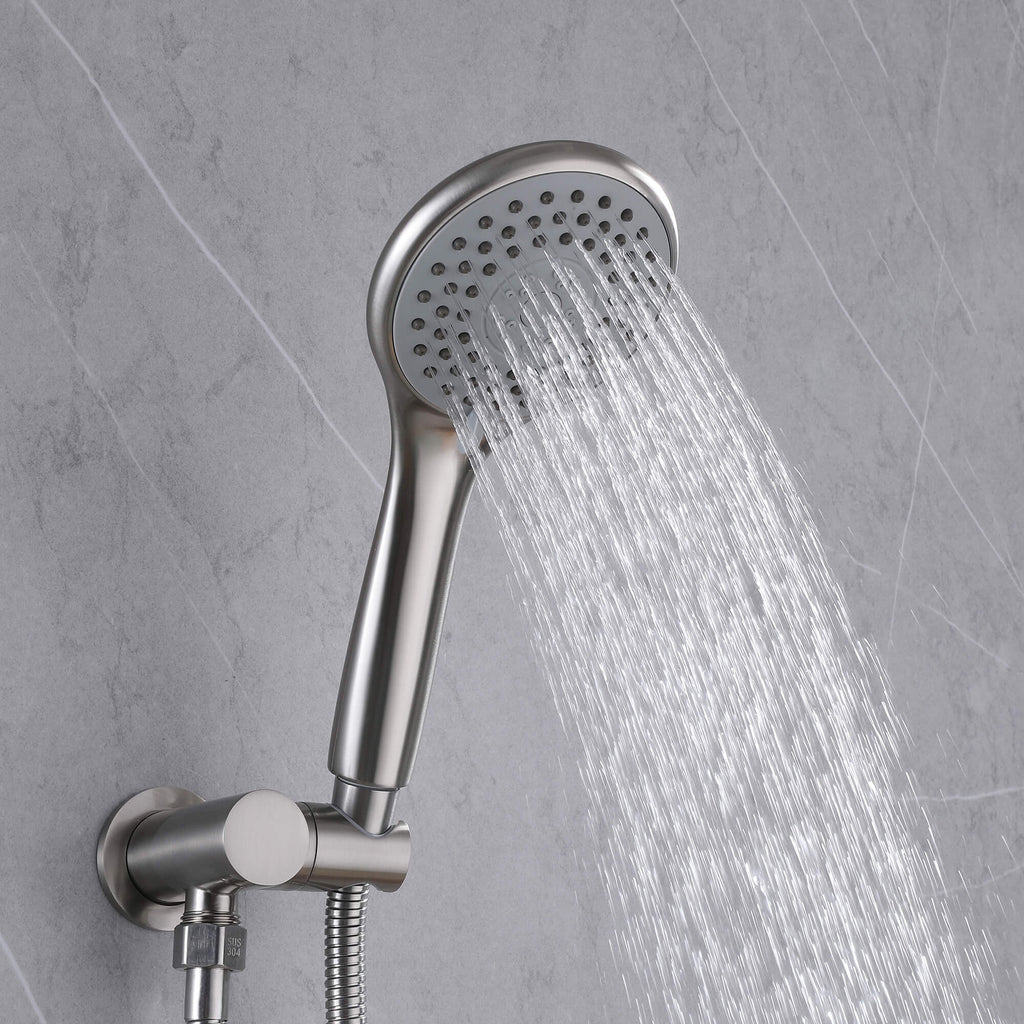 Brushed Nickel Shower System with 10" High Pressure Rain Shower Head JK0072