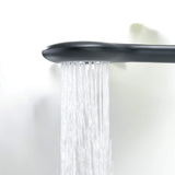 Creative Rain Curtain Design Two Handle 3 Hole Basin Mixer Faucet Matte Black JK0087